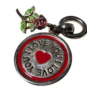 Vintage I Love You Rose Pendant Charm Silver Plated Fashion Jewelry Women DIY